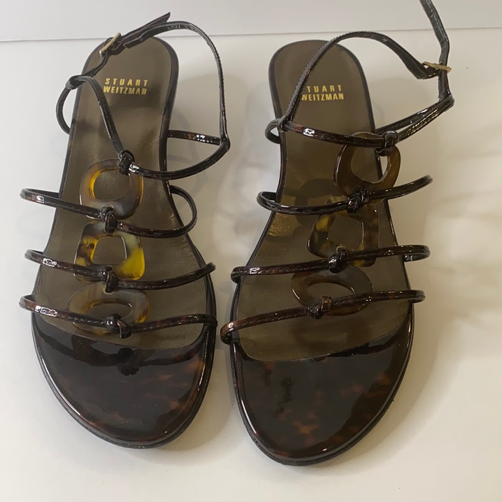 Stuart Weitzman Demi wedge sandals Tortoise